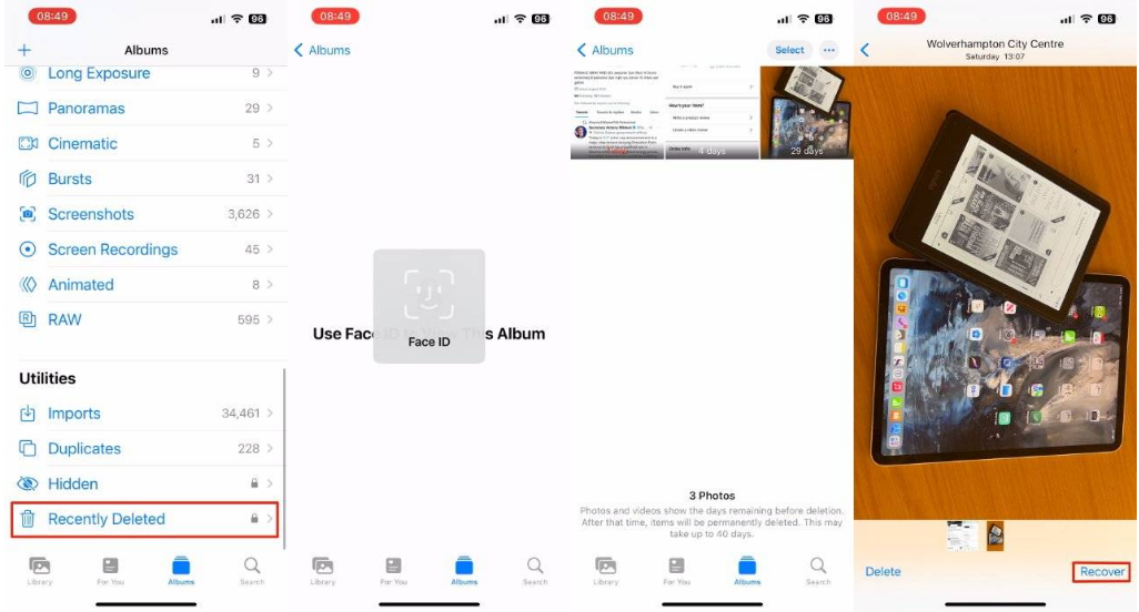 红山街道苹果14维修分享 iPhone14 上恢复已删除的照片 